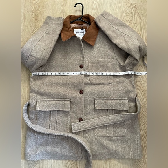 Steve Madden Tan Utility Barn Jacket XL Quiet Luxury Neutral Minimalist - Picture 10 of 15